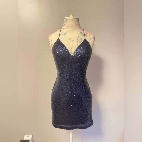 Navy blue sparkly Hello Molly dress - Picture 1 of 5